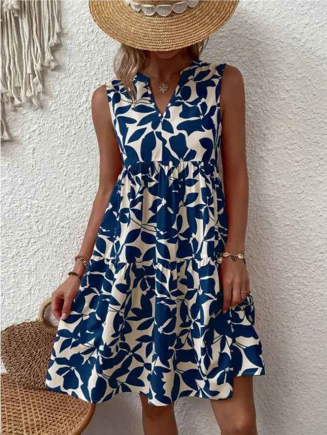 Women's Sleeveless Floral Print Dress
