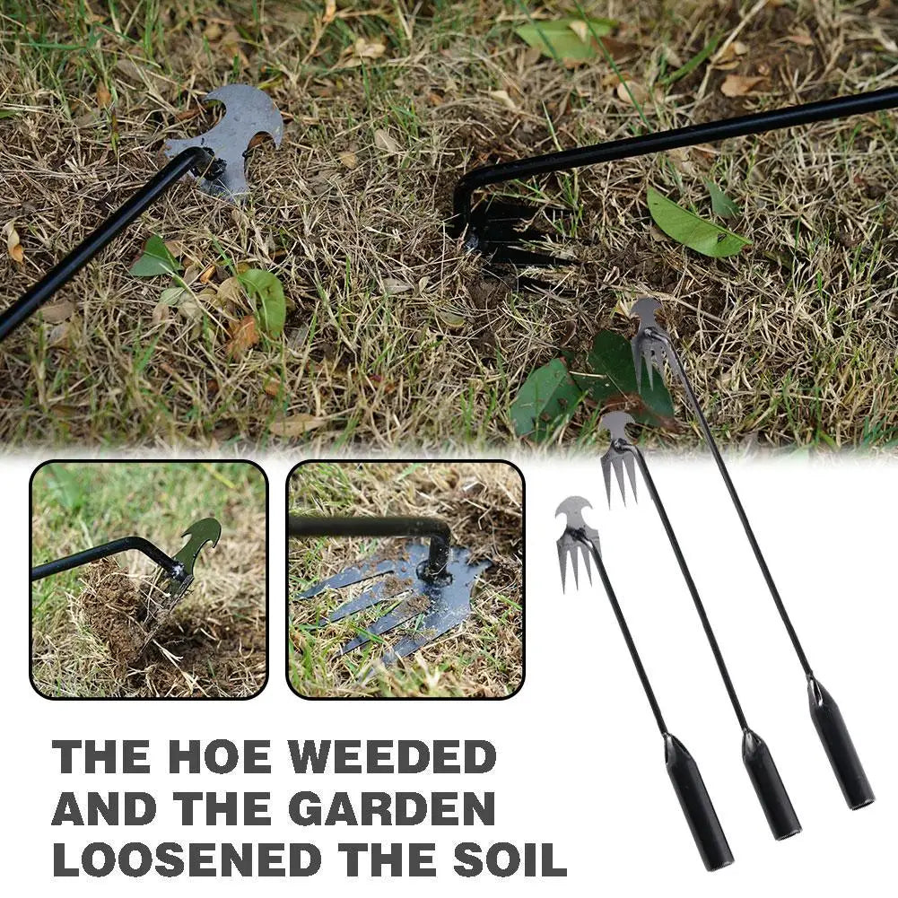 Garden Rake Manual Weed Grass Rooting Puller Shovel