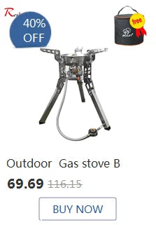 Portable Camping Folding Removable Wood Table Gas Stove