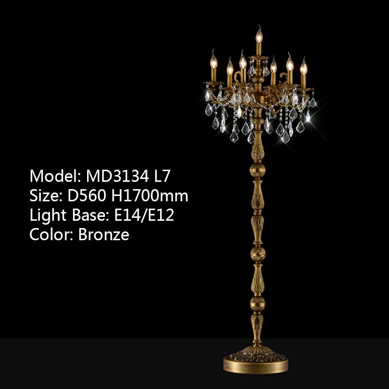 Meerosee Classic 7 Lights Crystal Floor Lamp