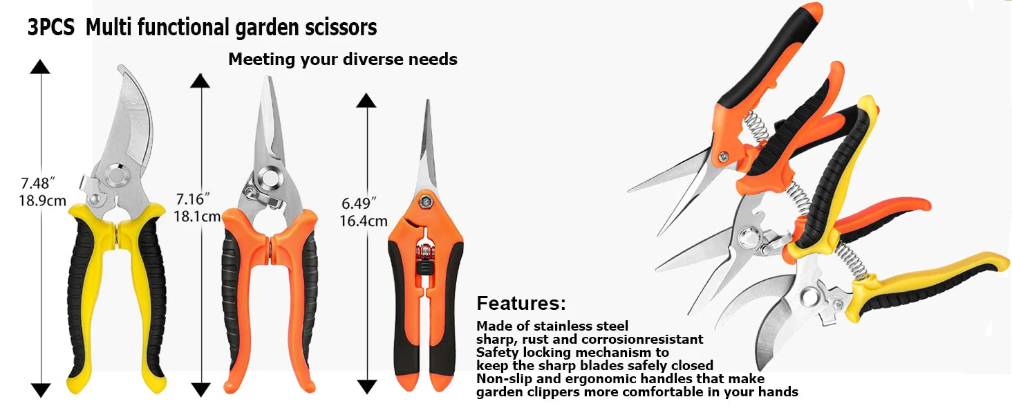 3pcs Multifunctional Stainless Scissors