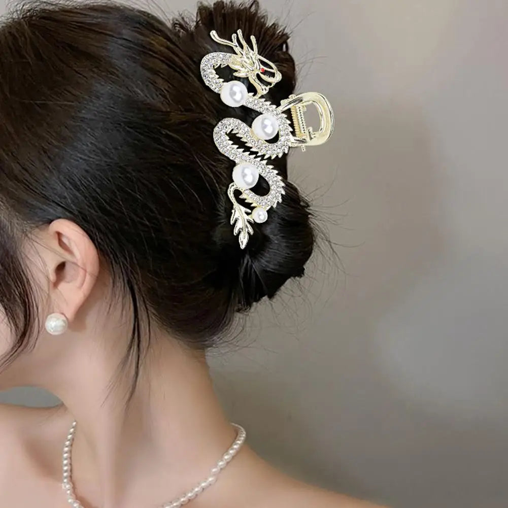 Blue Dragon Hairpin With Pearl Hair Claw