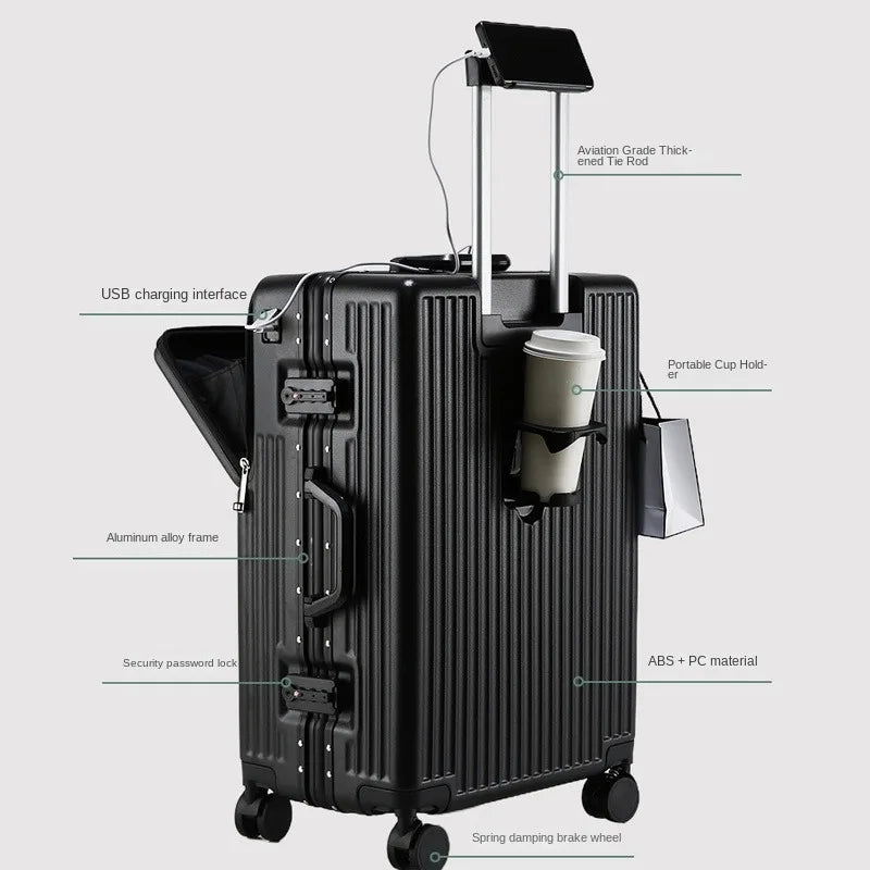 20 inch Aluminum Boarding Box Front Opening Suitcase