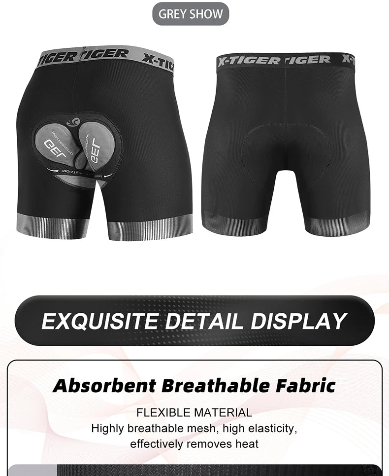 Mesh Cycling Underwear Gel Pad Shockproof MTB Bike Shorts