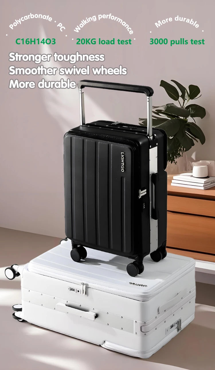 Lock Rapid-Charging Ports Luggage