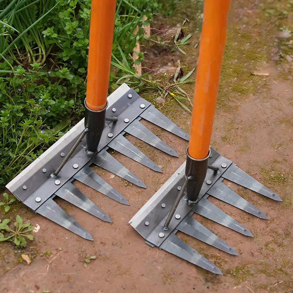 Heavy-Duty Steel Garden Hand Weeding Rake
