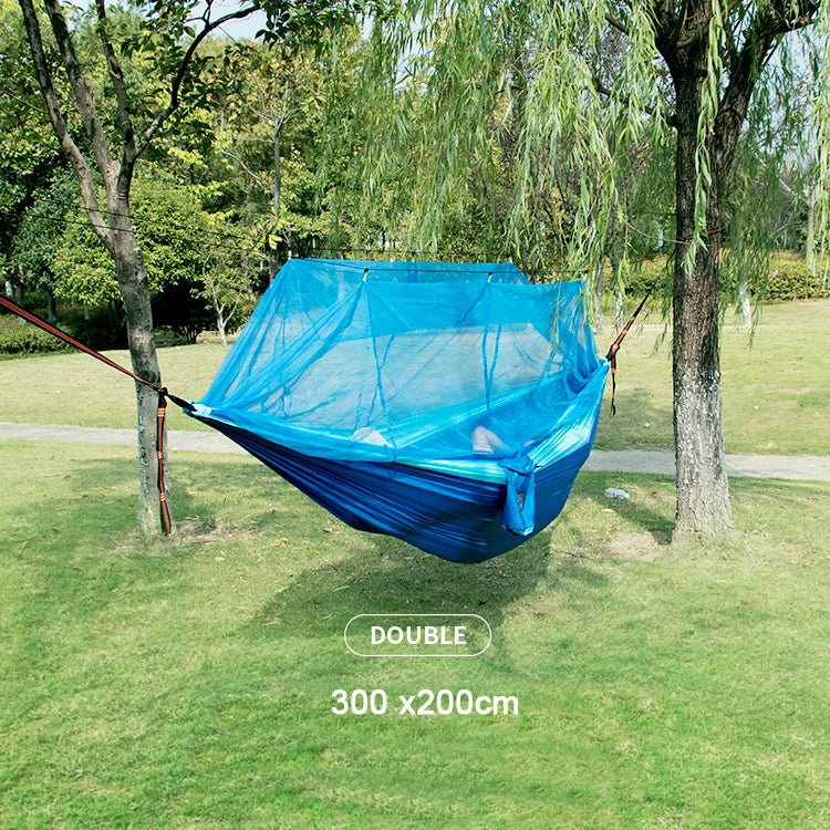 Single and Double Size Nylon Fabric Portable Travel Hammock
