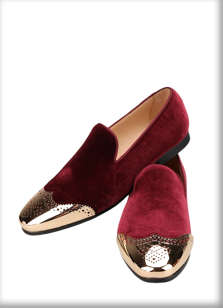 Plus size men's casual shoes with a top quality velvet shoe and gold Bullock Buckle.