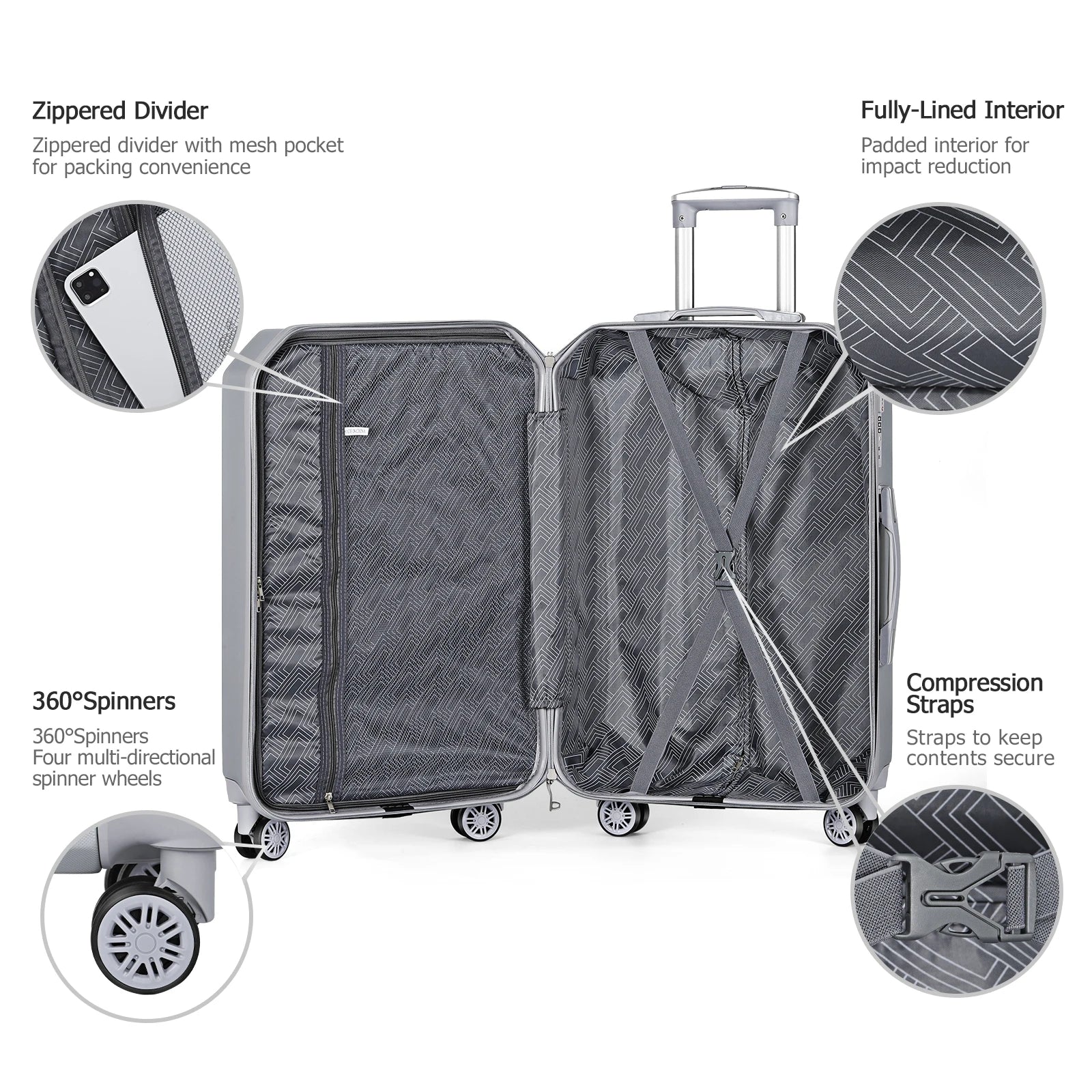 3PCS Hardside Luggage Set