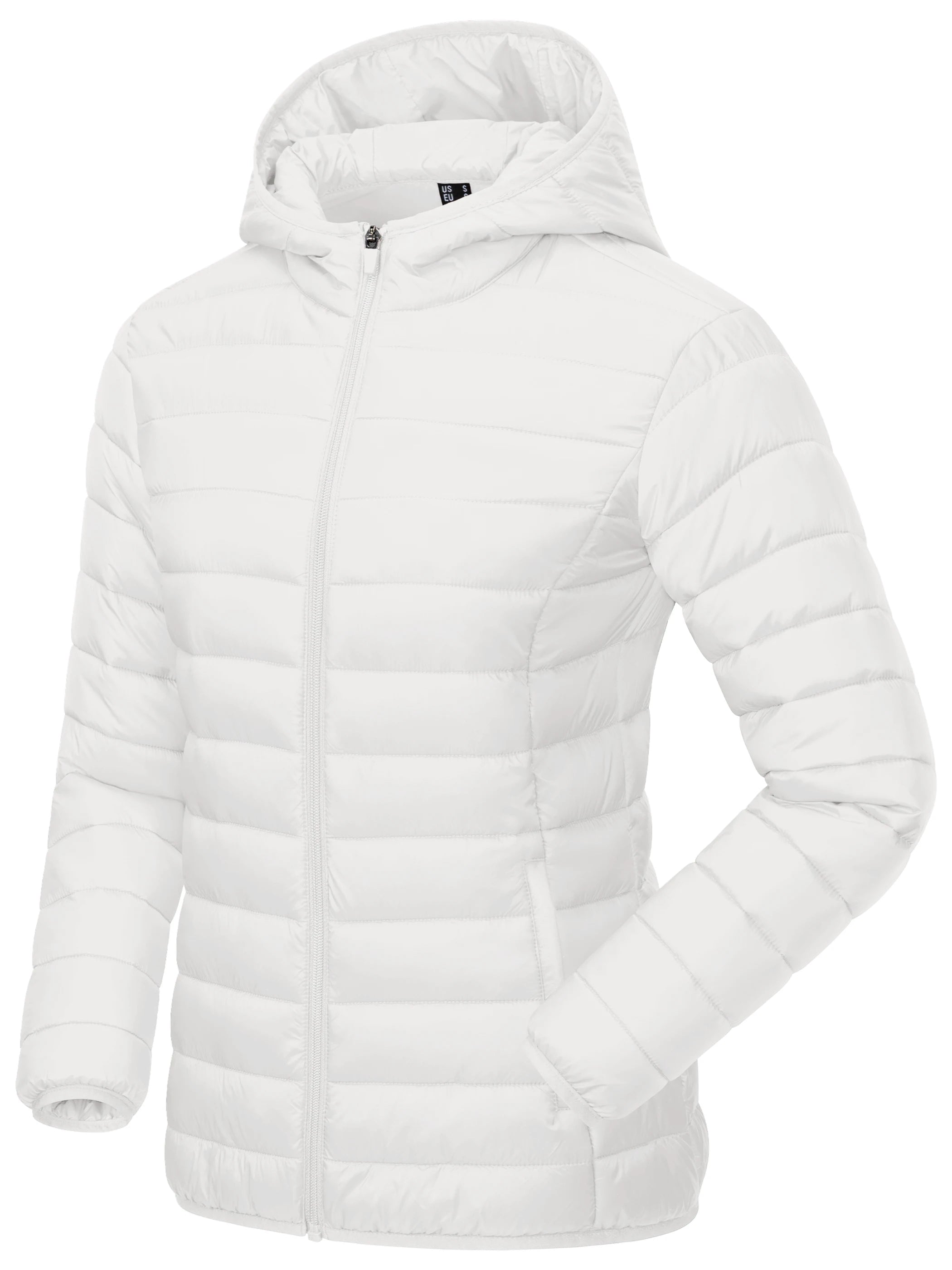 TACVASEN Winter Hooded Puffer Jacket Womens Quilted Warm Coats Casual Windbreaker Waterproof Padded Lightweight Outdoor Outwear