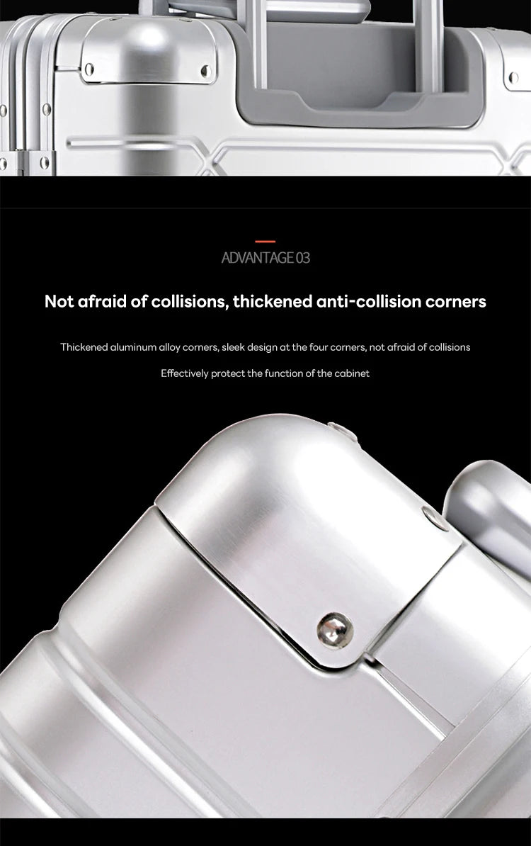 All-aluminum-magnesium alloy trolley suitcase