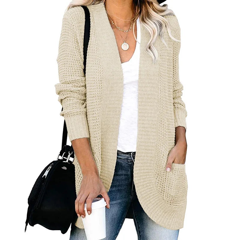Autumn Long Cardigan Women Jumper Fashion Loose Coat Ladies Knitted Outerwear Ropa Mujer Clothes Woman Sweater Jacket Pull Femme