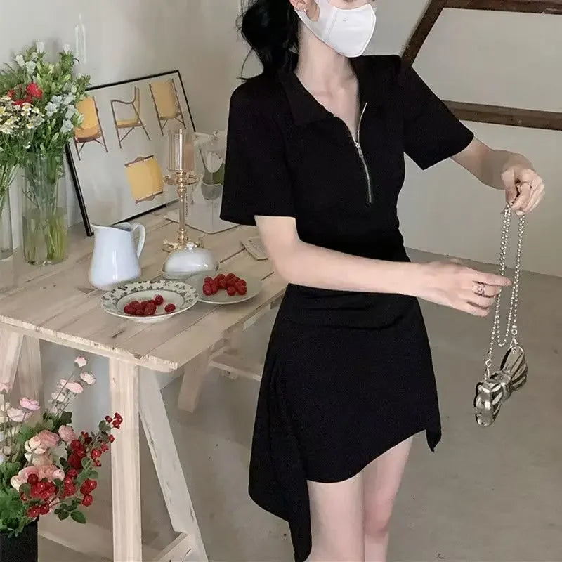 Elastic Sleeve Woman Dress Mini Tight Corset Short