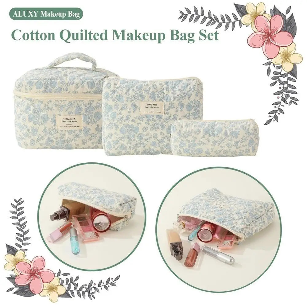 1pcs Quilted Cotton Makeup Bag