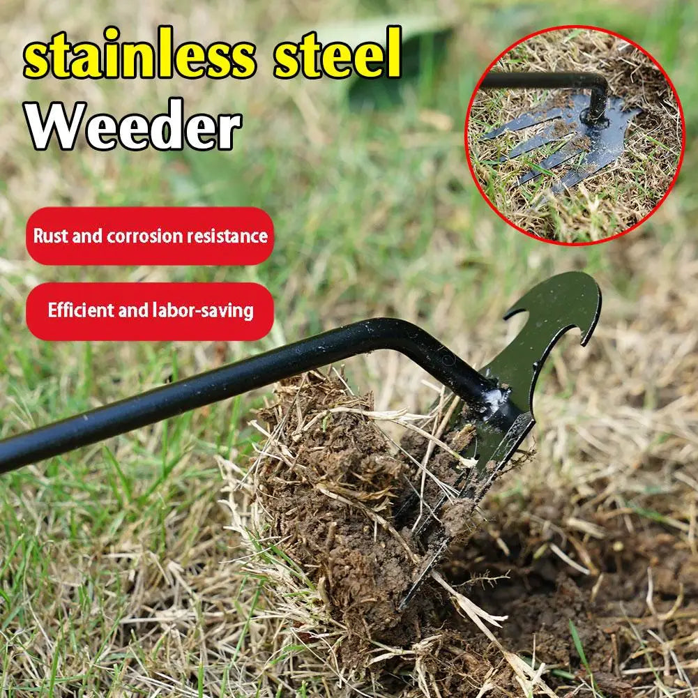 Garden Rake Manual Weed Grass Rooting Puller Shovel