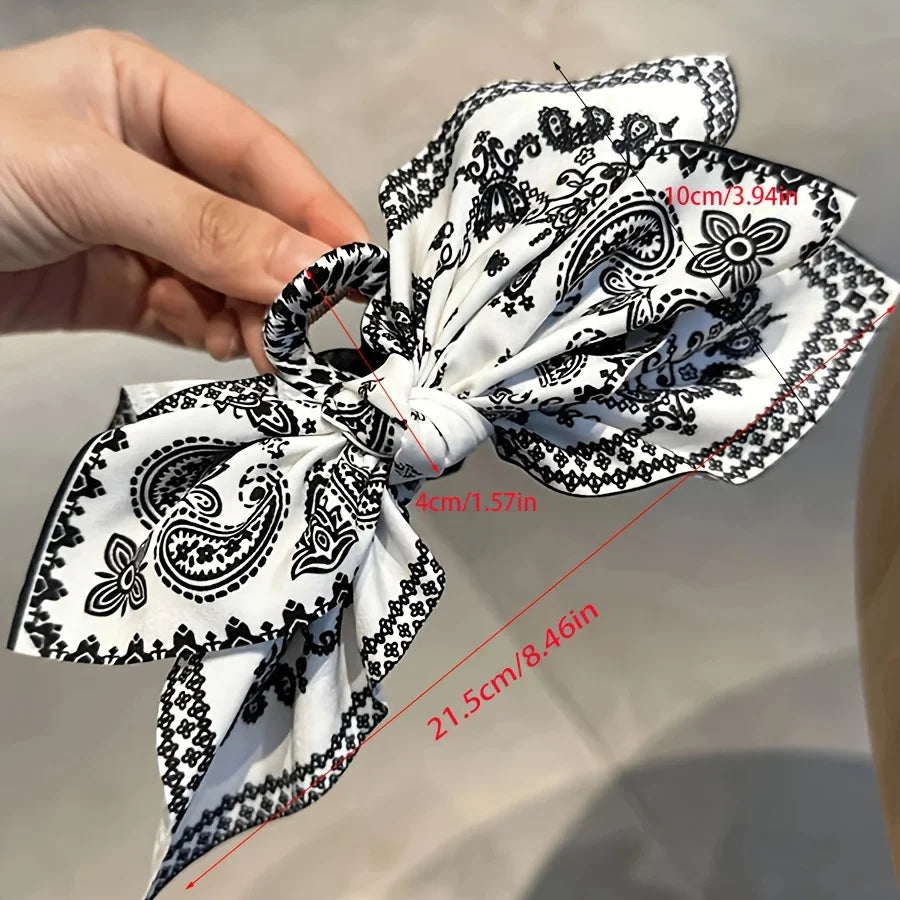 Cotton Cashew Flowers Printing Butterfly Hair Clips