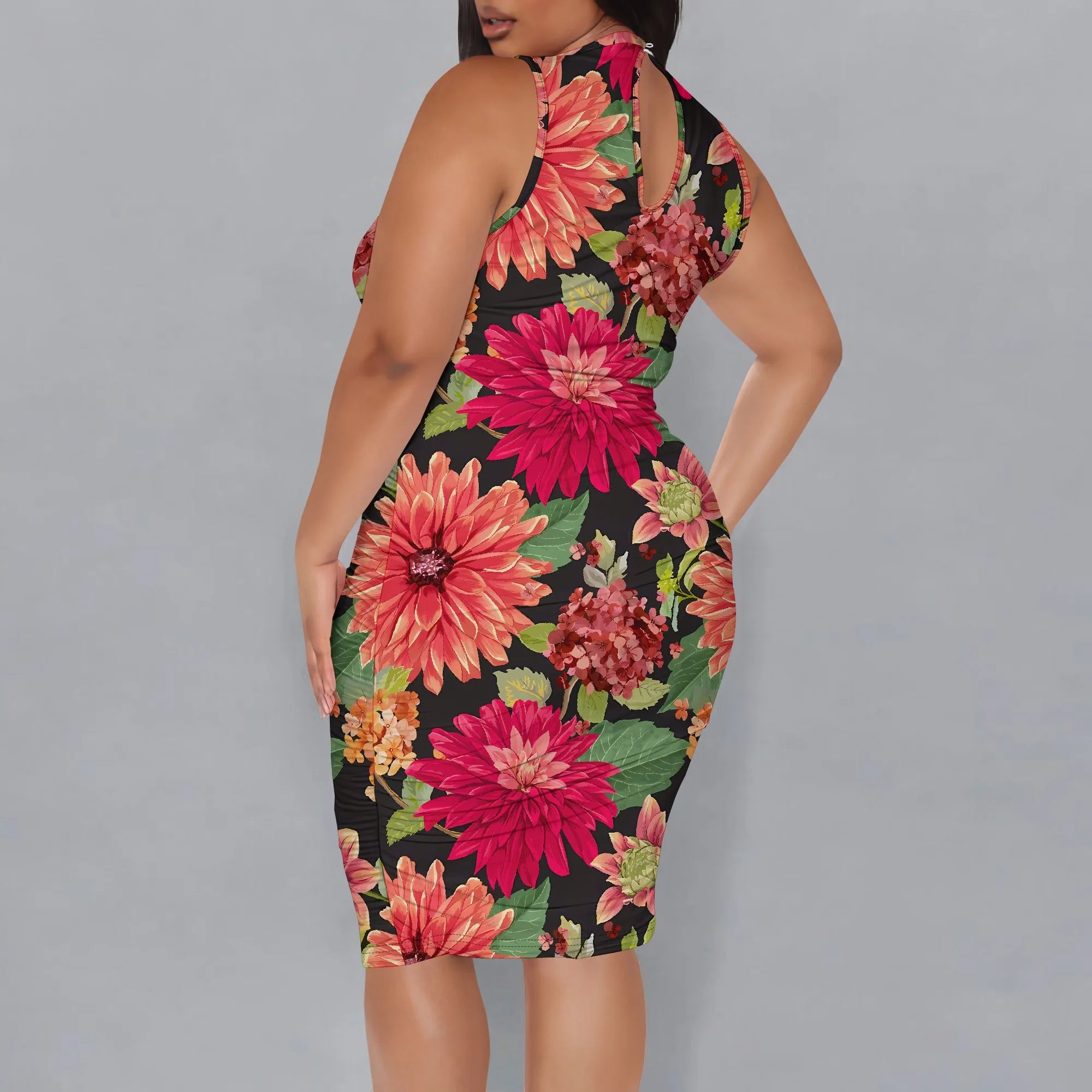 Plus Size Bohemian Paisley Halter Neck Maxi Dress Beach Casual Holiday Party Sundress