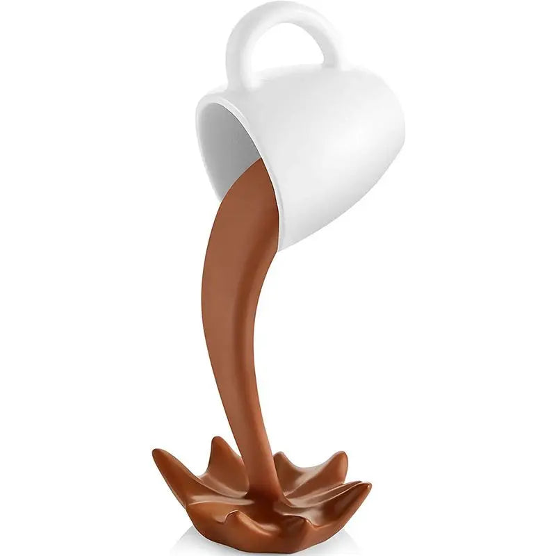 Floating Spilling Coffee Cup Sculpture
