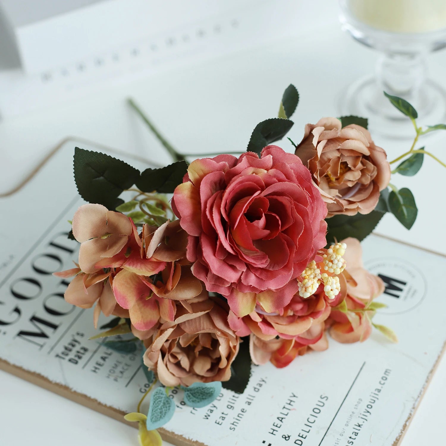10PCS Artificial Peony Flowers