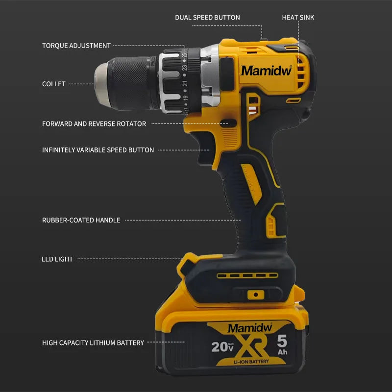 Brushless Impact Electric Drill