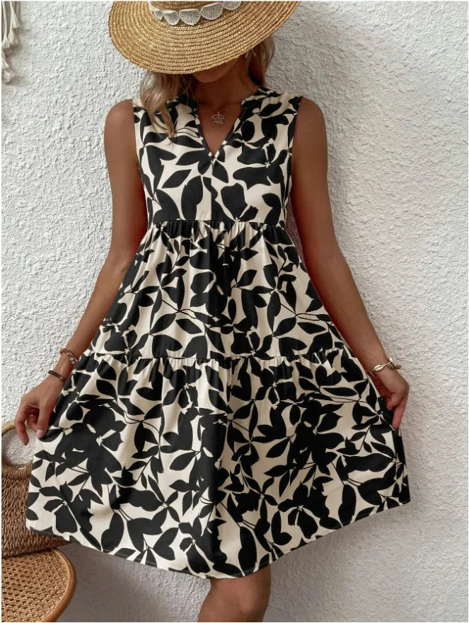 Women's Sleeveless Floral Print Dress