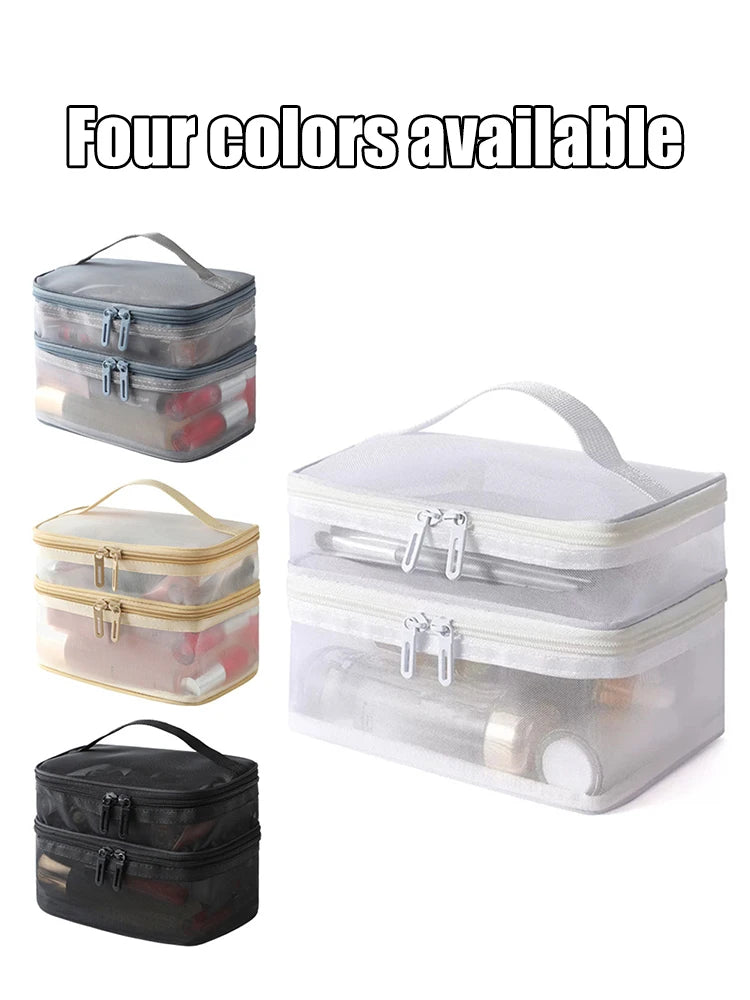 Double Layer Mesh Makeup Bag