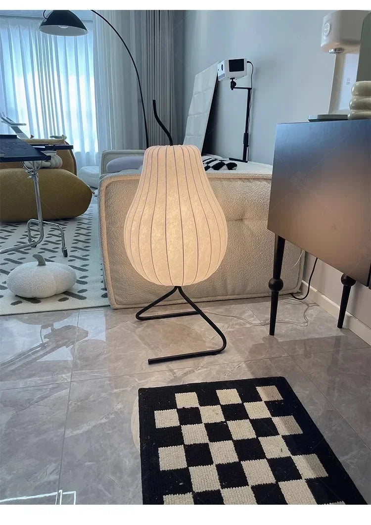 Japanese Style Wabi Sabi Pear Shape Floor Lamp