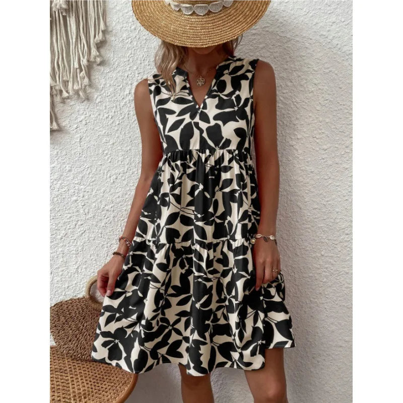 Women's Sleeveless Floral Print Dress