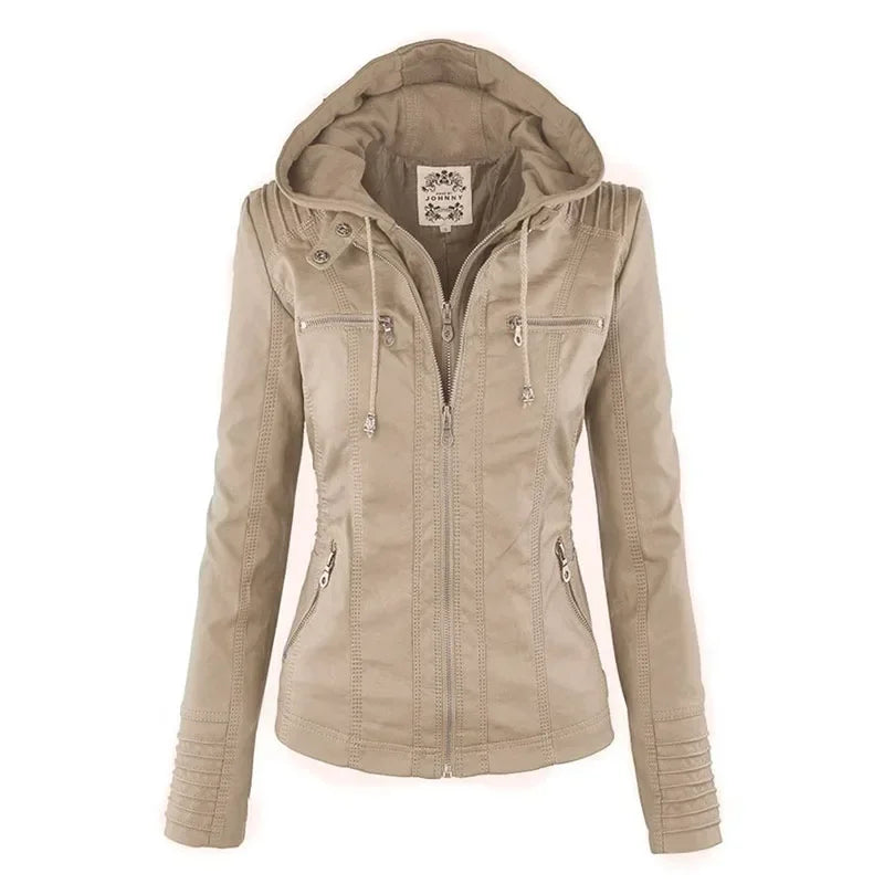 Faux Leather Jacket Women 2025 Basic Jacket Coat Female Winter Motorcycle Jacket PU Leather Zipper Hoodies Outerwear chaqueta