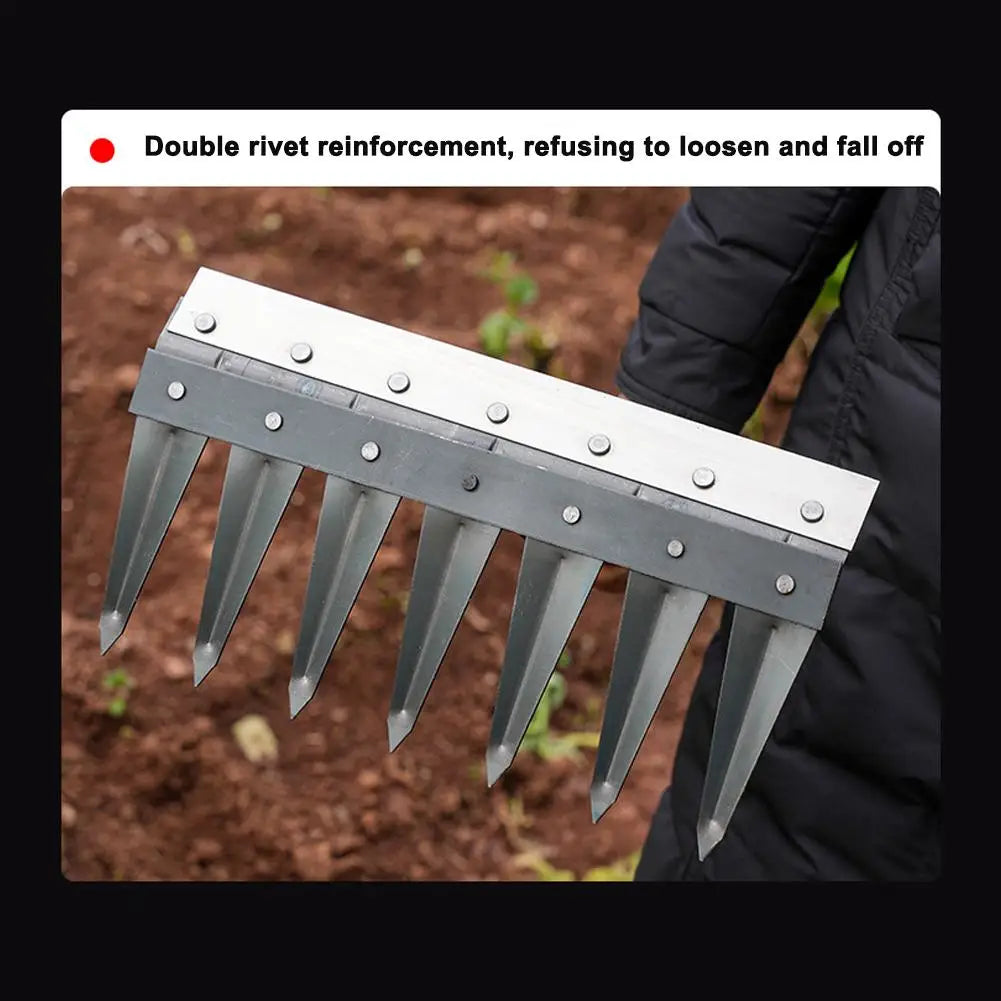 Heavy-Duty Steel Garden Hand Weeding Rake