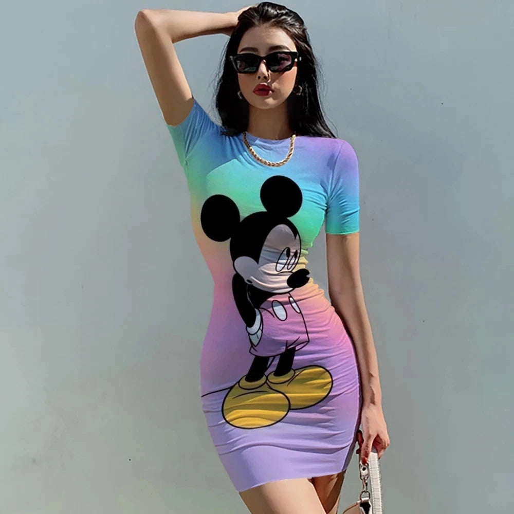 Disney Cartoon Print Minnie Mouse Dress