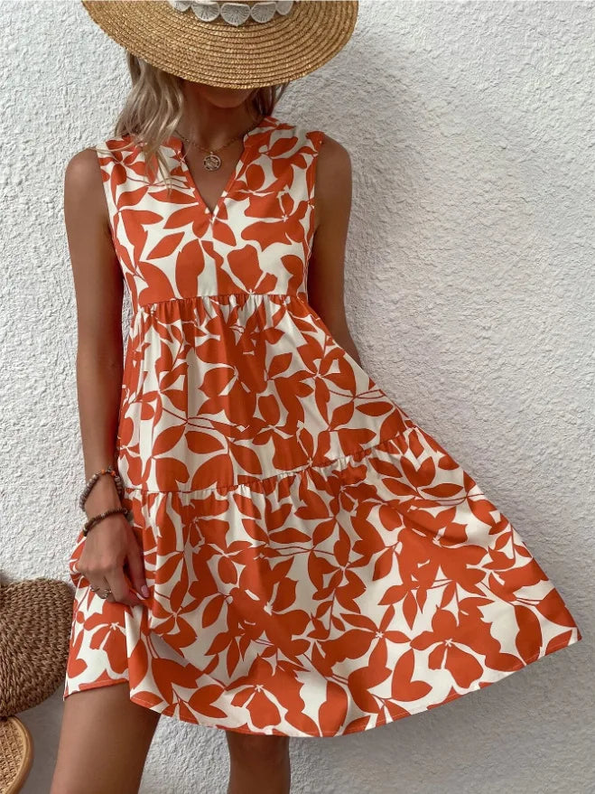 Women's Sleeveless Floral Print Dress