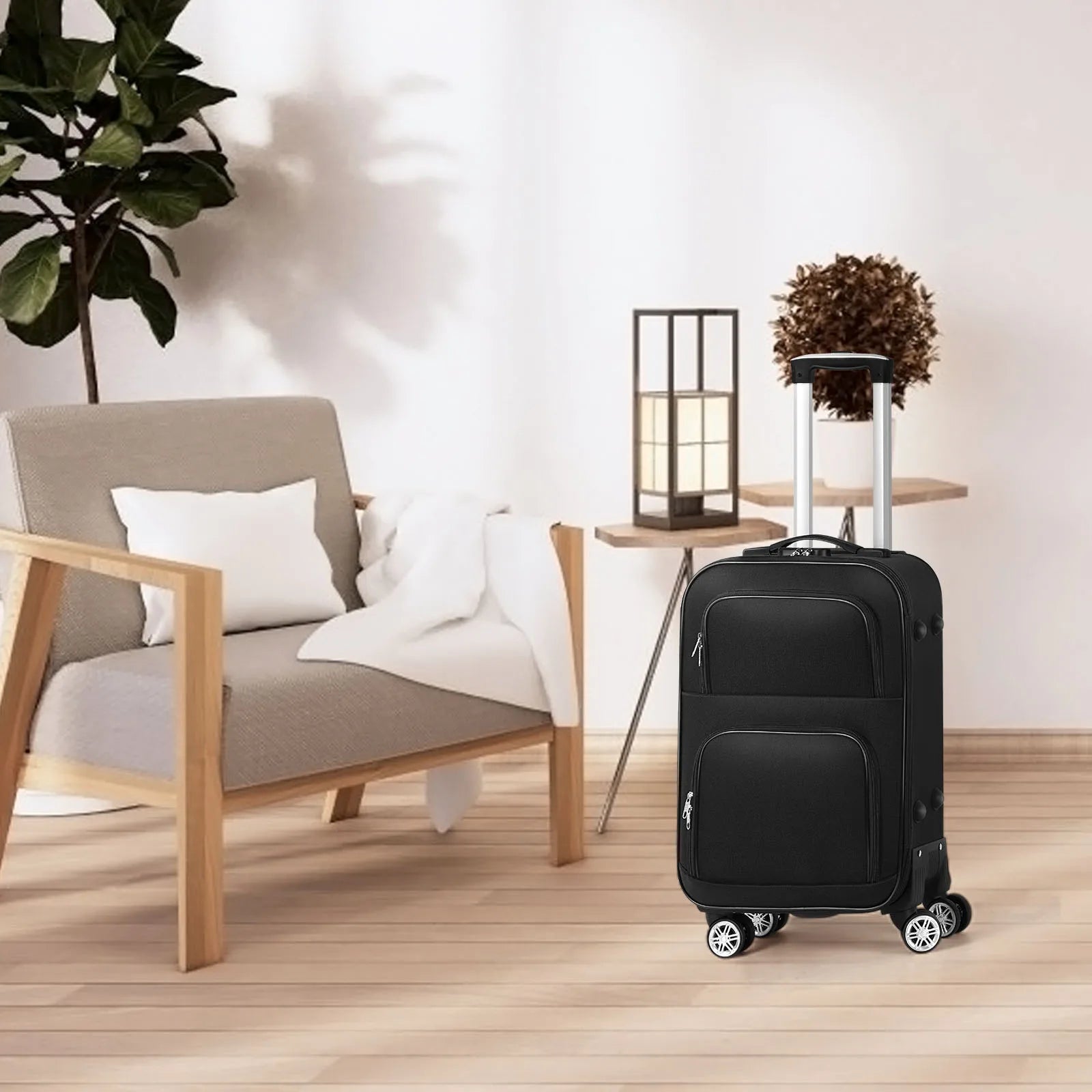 20 inch lightweight luggage with rotating wheels