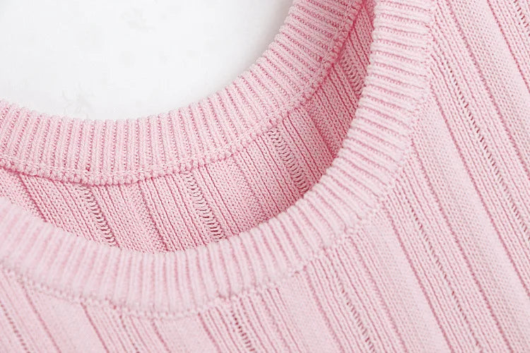 2025 Summer New in Pink Sleeveless Ribbed Knit Bodycon Mini Dress Versatile Work & Casual Outfit