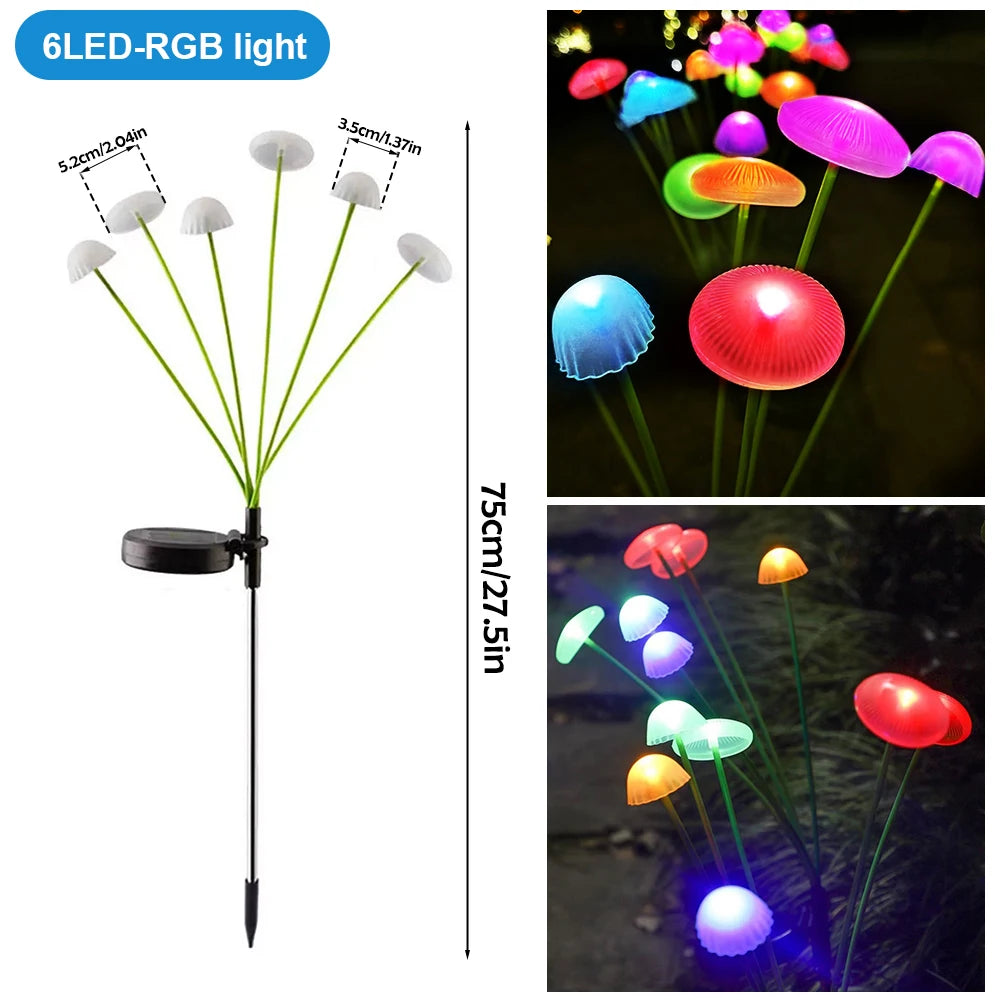 LED Solar Jellyfish Mushroom Fairy Lights
