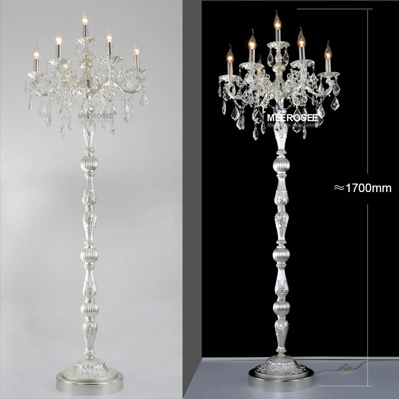 Meerosee Classic 7 Lights Crystal Floor Lamp