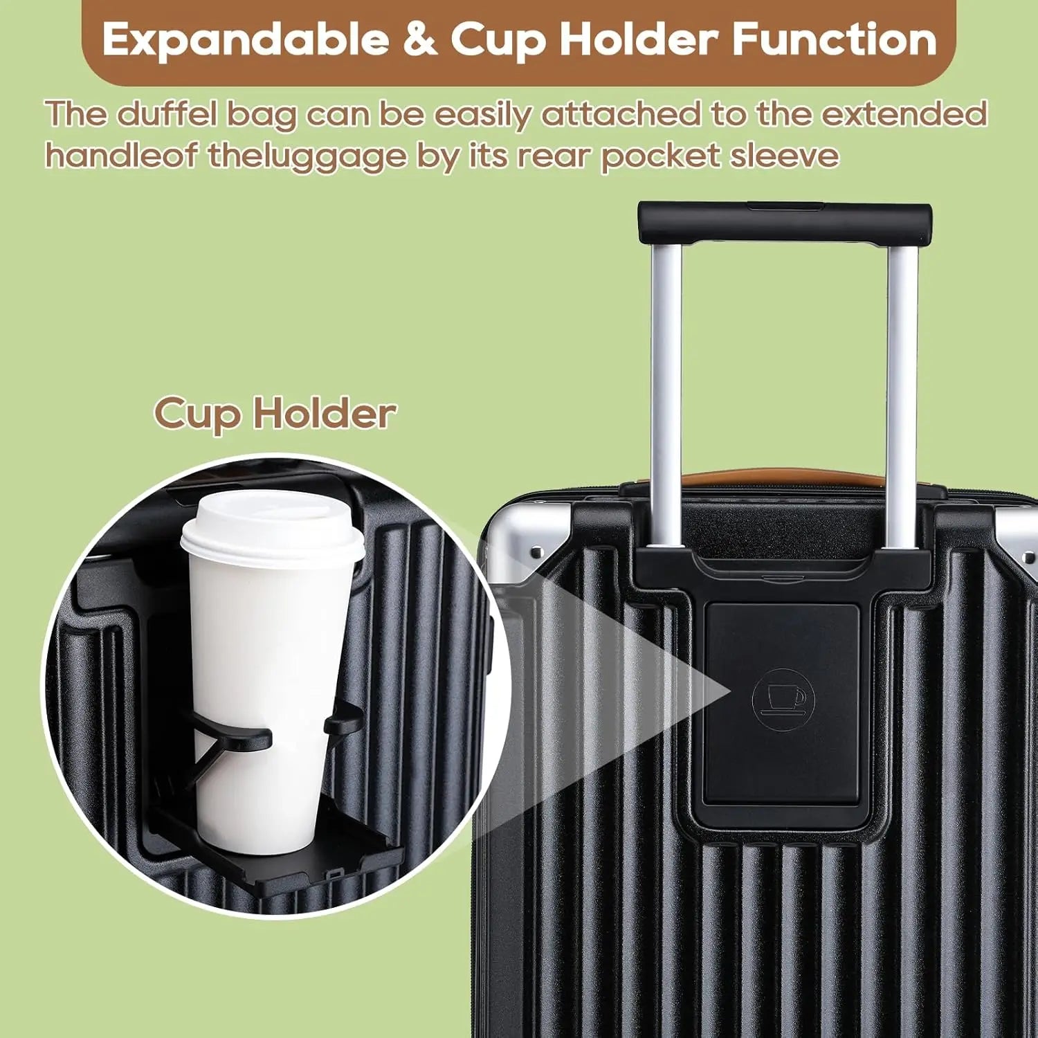 5pcs Black Luggage Set
