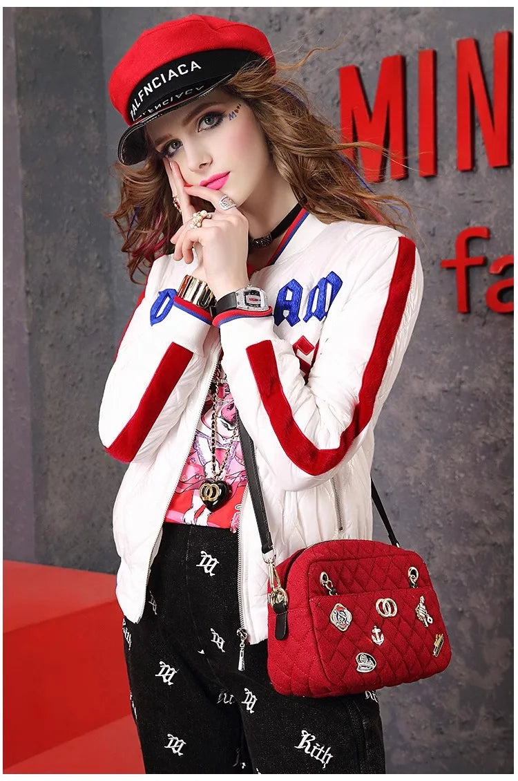 Winter coat for women, diamond checkered cotton jacket lightweight, thick top,  jacke for women   Woman clothing  winter coat