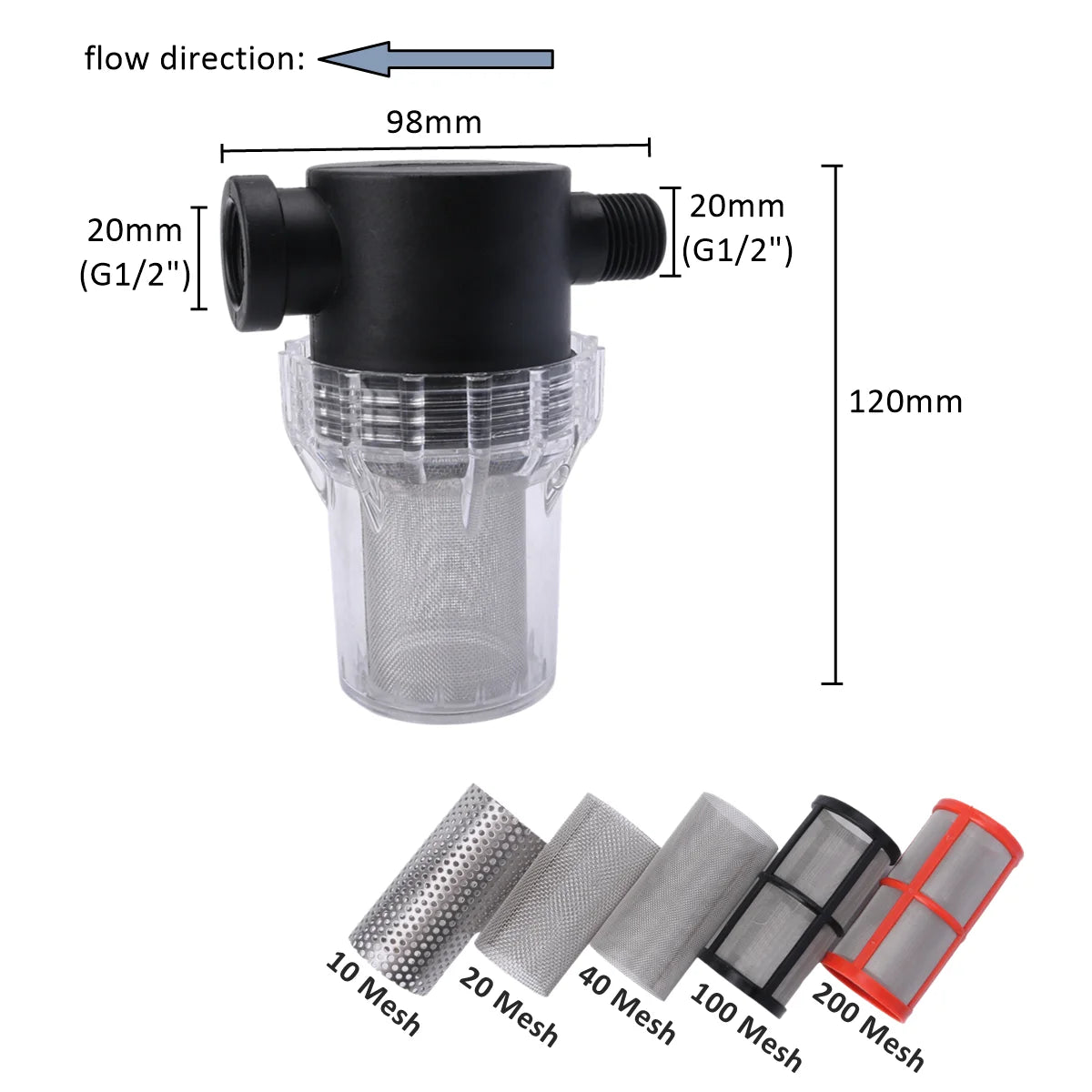 1pc Thread Stainless Steel Water Filter