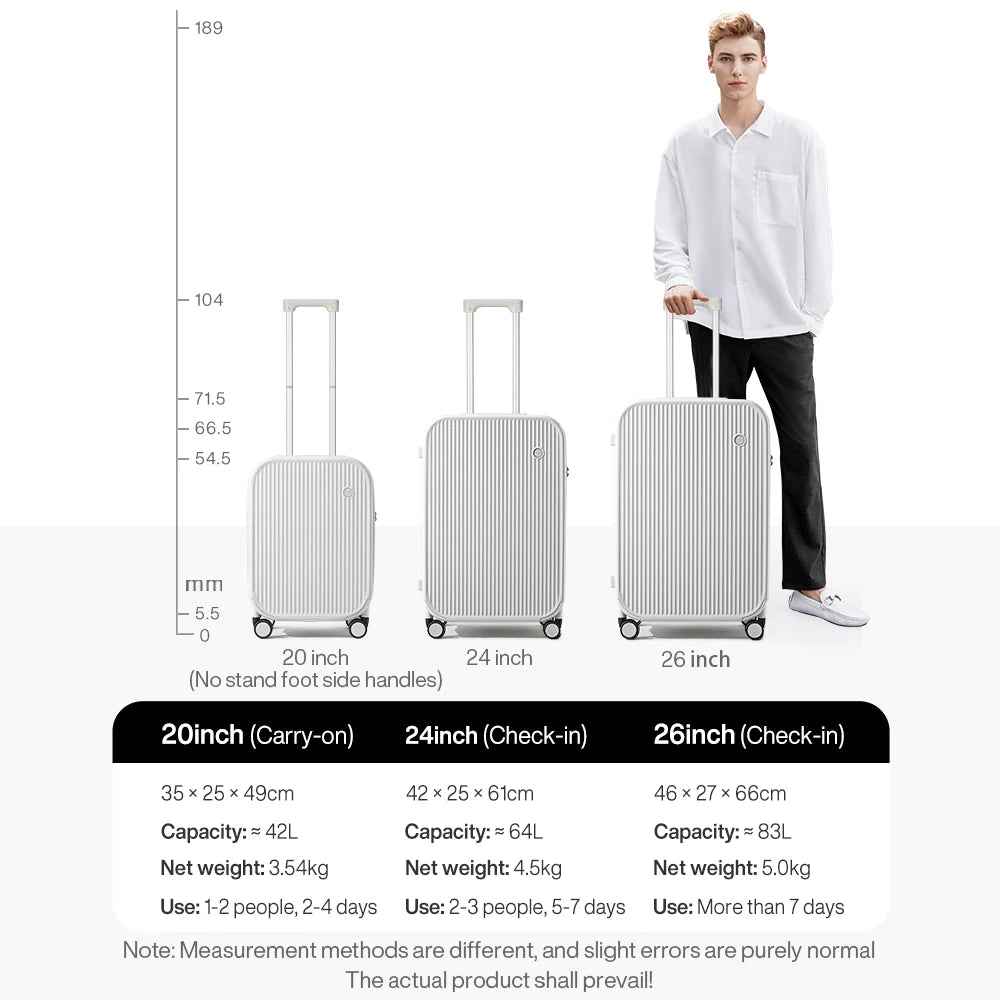 Carry On Luggage with Cup Phone Holder