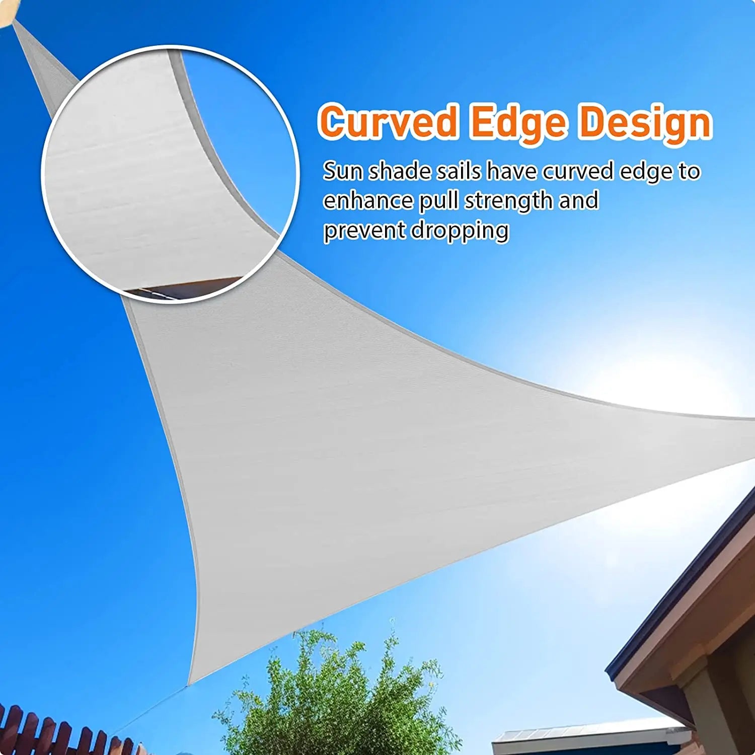 Waterproof Triangle Sun Shade Sail Canopy