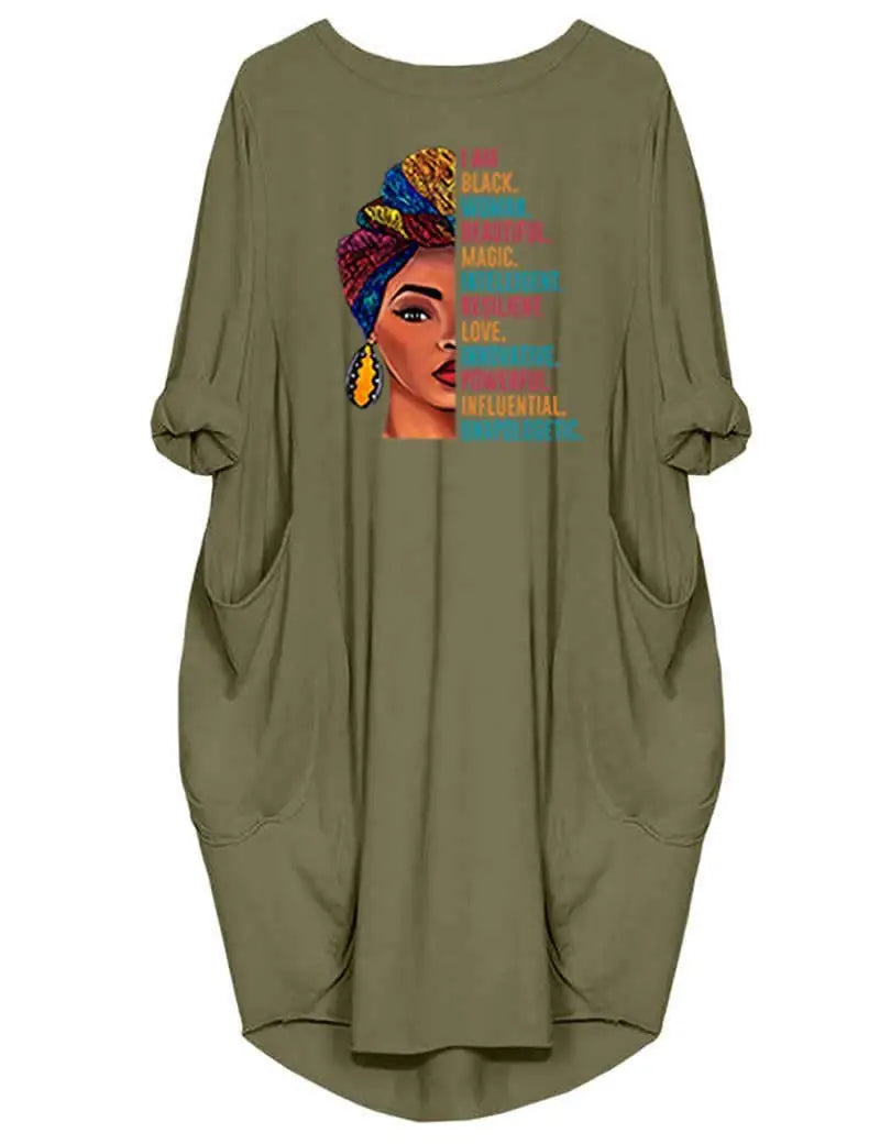 Plus Size Women Short Sleeve O-Neck Loose Dress
