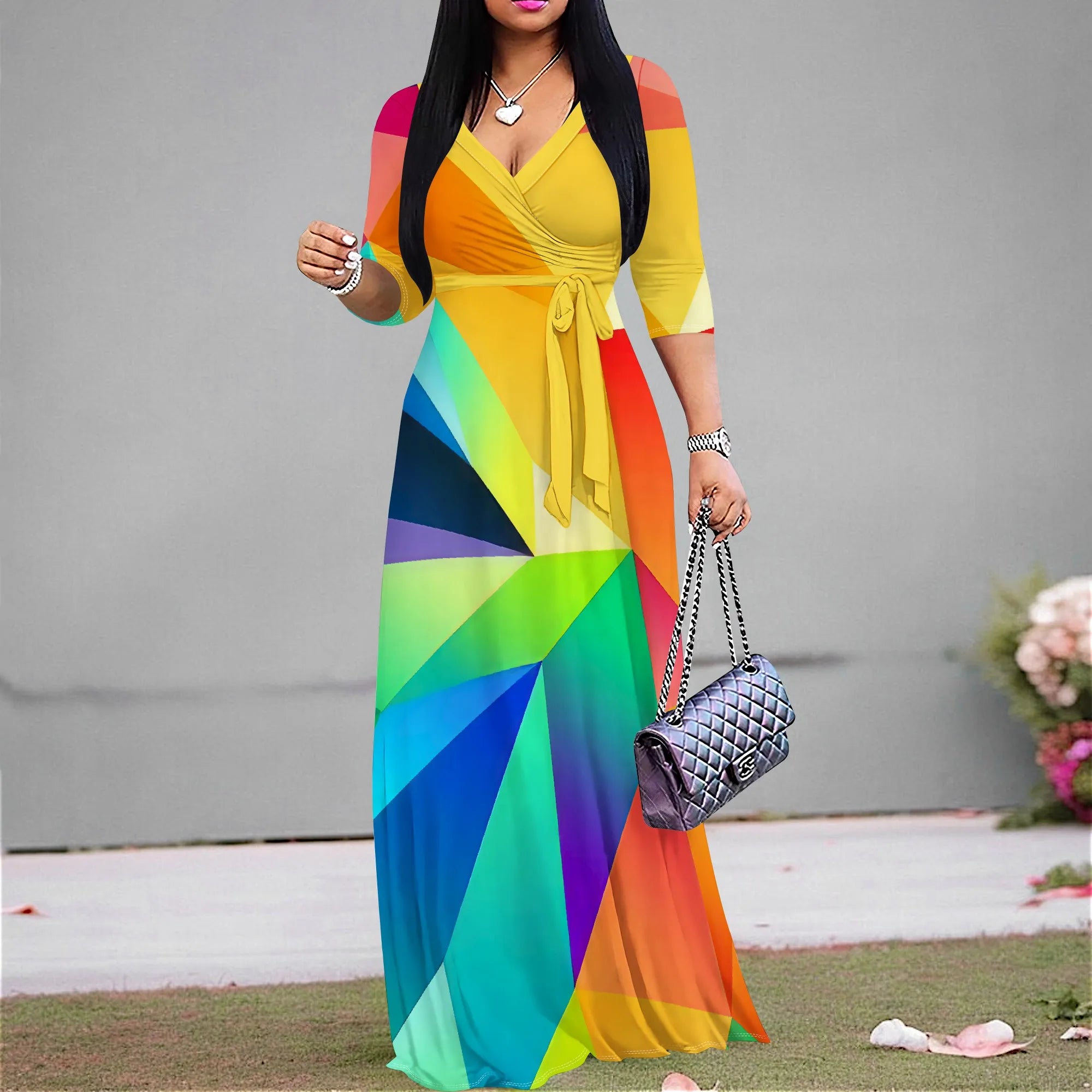 Women's Long Print Maxi Dress