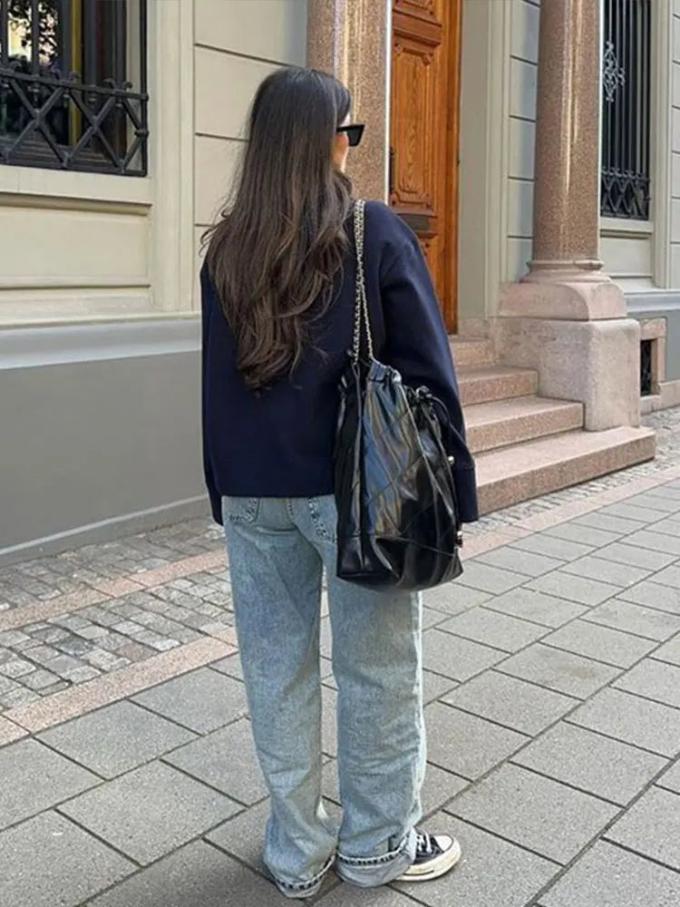 Stand Collar Women Winter Woolen Coats 2025 Spring Single Breasted Loose Female Long Sleeve Jacket Office Lady Street Short Coat
