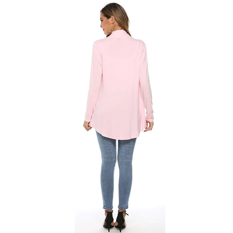 Women's Knitted Cardigan for Spring and Summer Versatile Large Size Cardigan Medium to Long Length Long Sleeve Outcoat