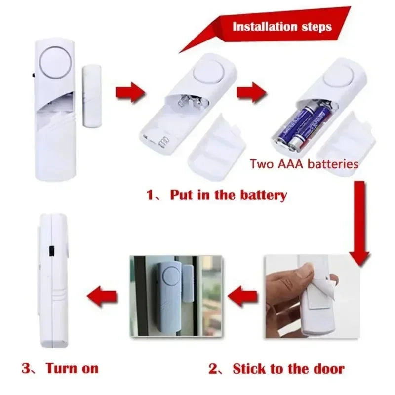 2pcs/1set-Wireless Door Window Magnetic Sensor