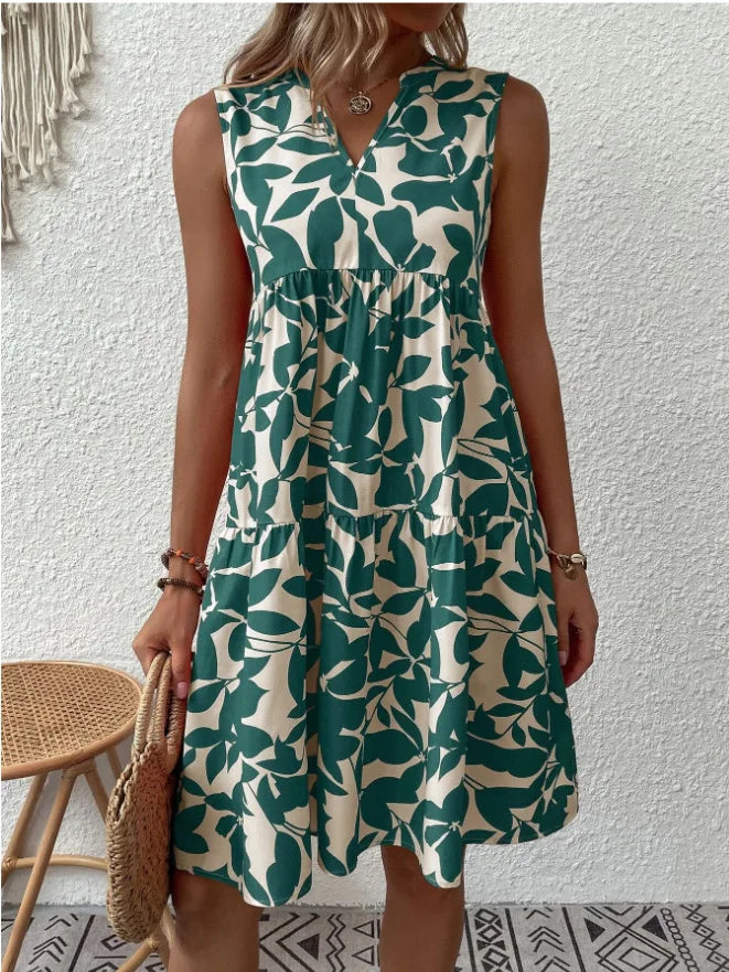Women's Sleeveless Floral Print Dress
