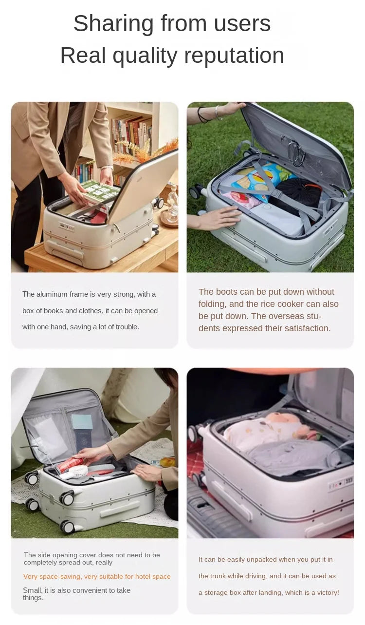 Wide Trolley Carry-on Suitcase
