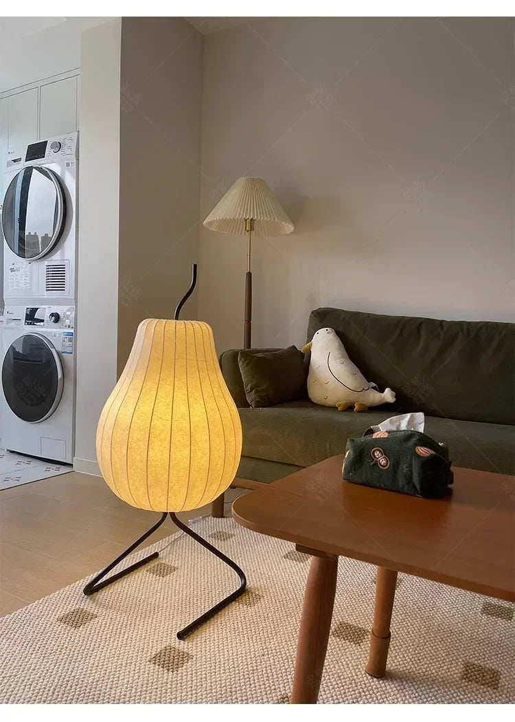 Japanese Style Wabi Sabi Pear Shape Floor Lamp