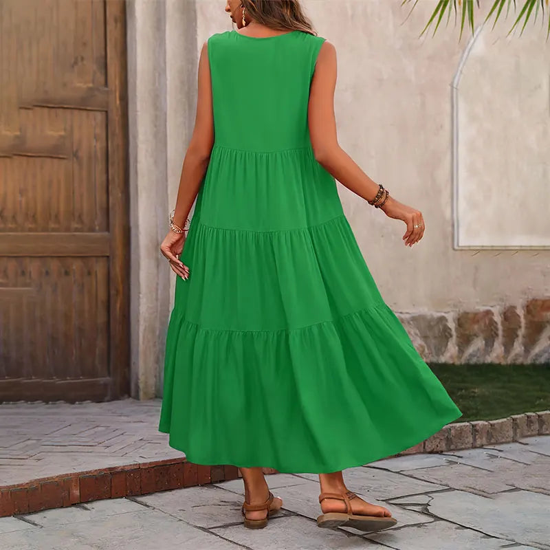 Long Loose Ruffle Dress